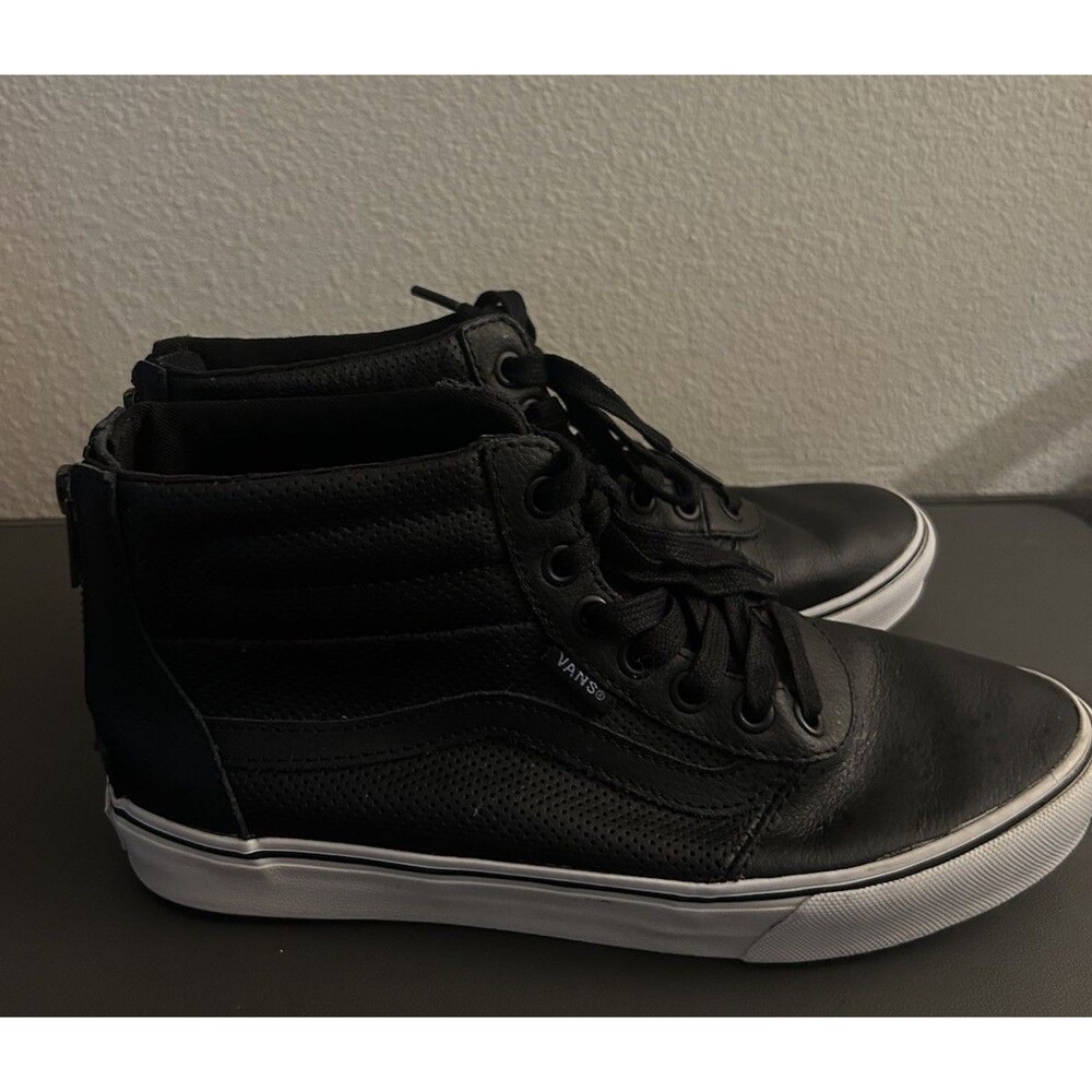Vans Women's Black High Top Shoes - back zipper - Size 7.5